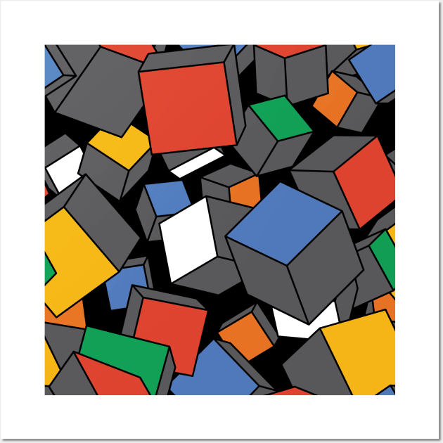 Rubiks Cube Explosion Wall Art by inotyler